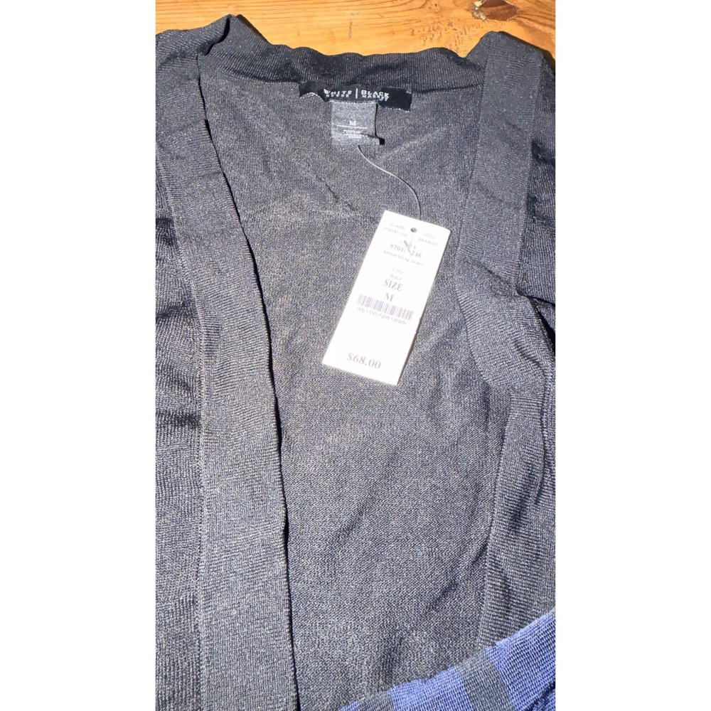 White House Black Market Tops Lot Womens Size M Black Blue Striped NWT 4pc - Picture 4 of 6